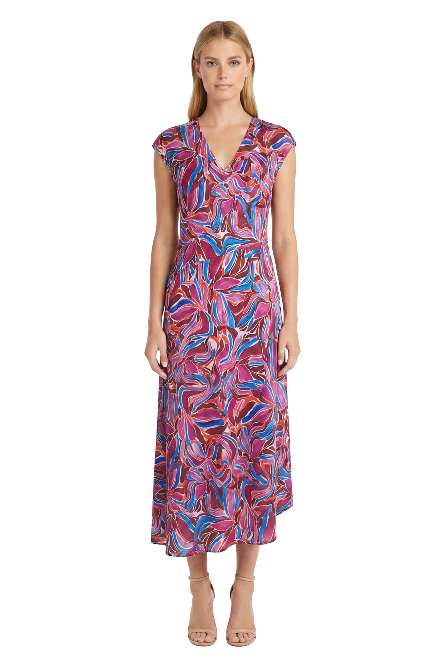 Isla Cap Sleeve Asymmetrical Midi