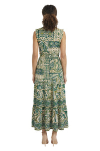 Consuela Sleeveless Maxi in Stamp Patchwork