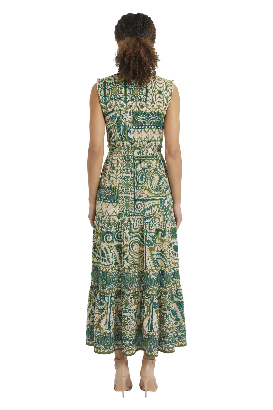 Consuela Sleeveless Maxi in Stamp Patchwork