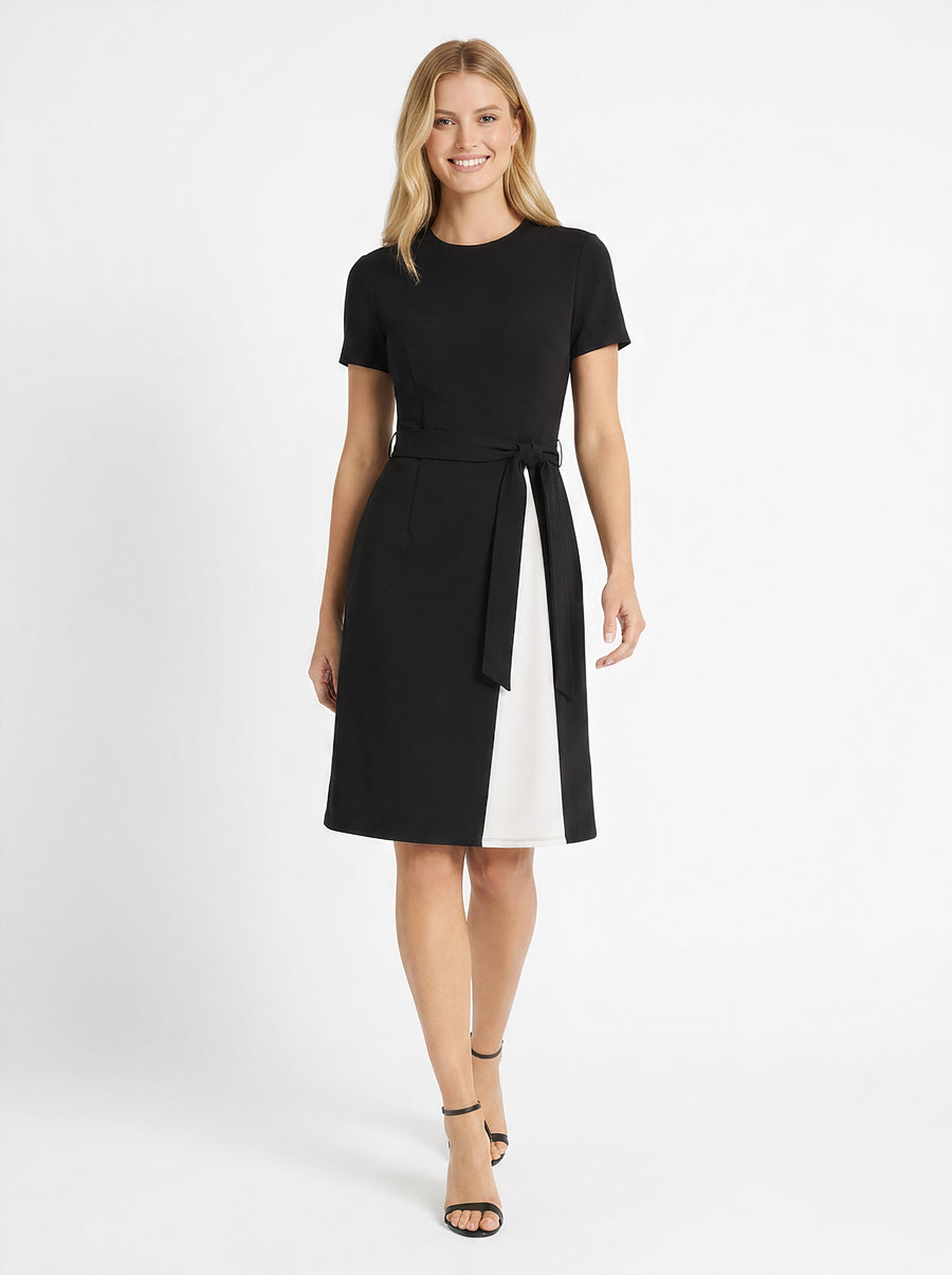 Lainy Colorblock Tie-Waist Dress
