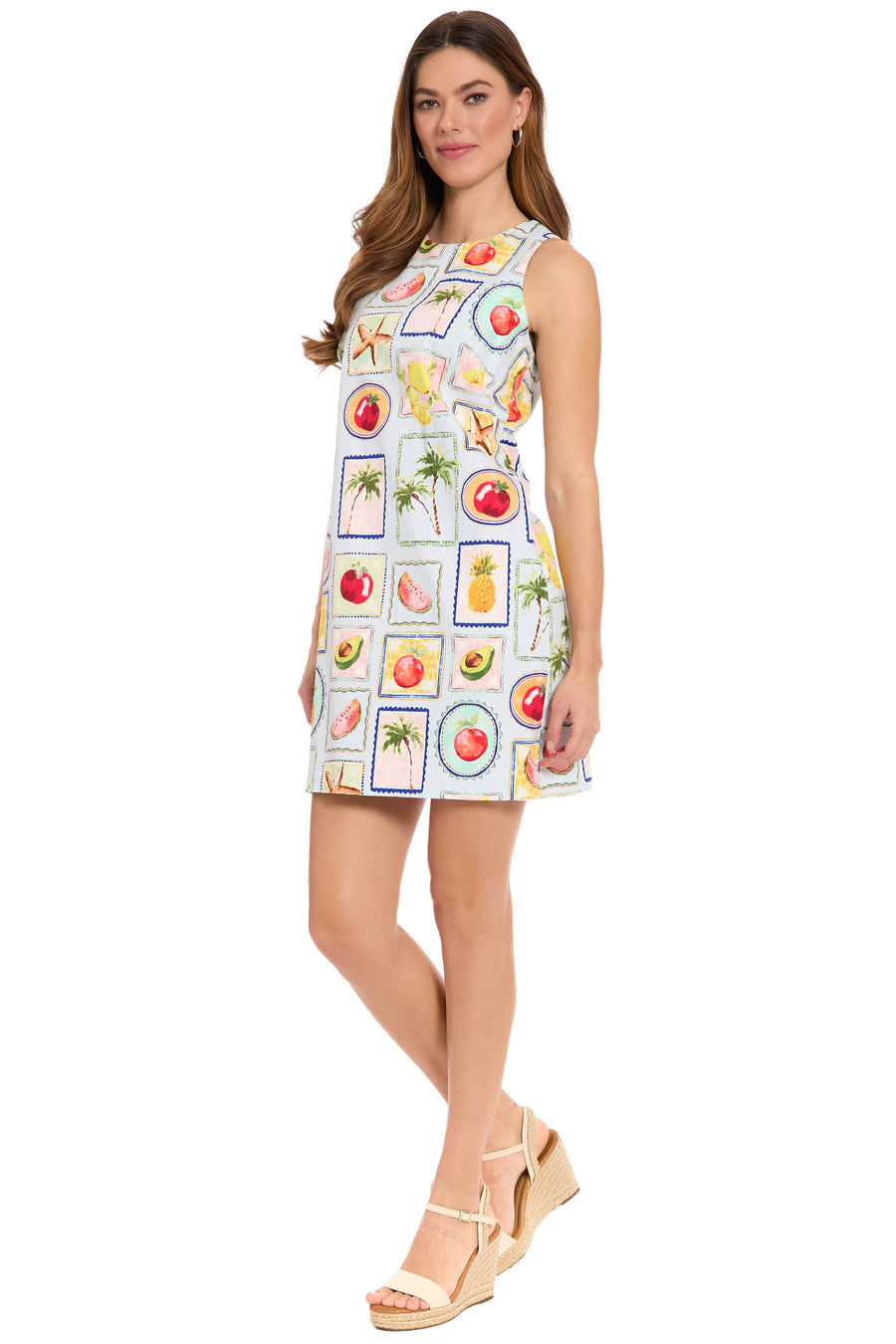 Dottie Cotton Shift Dress in Fruitopia