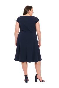 Lisa Sweetheart Neck Cap Sleeve Midi Dress