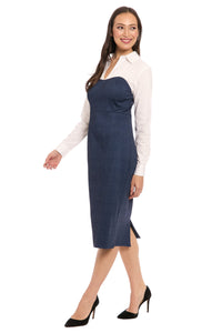 Kendal Long Sleeve Denim Collared Sheath