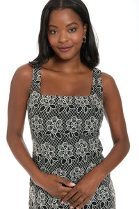 Ynes Embroidered Square Neck Mini