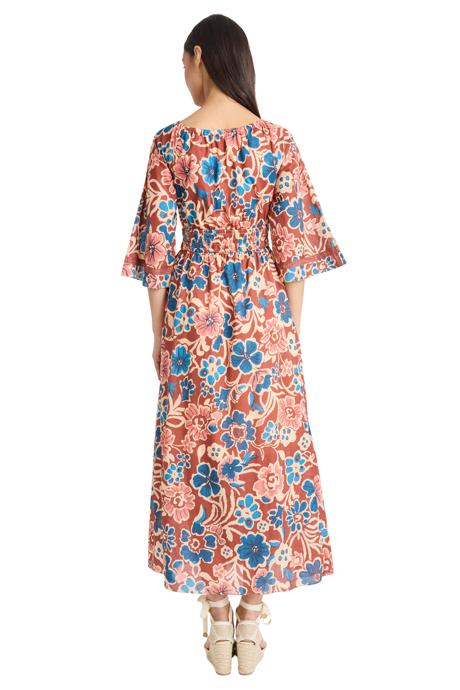 Simon Floral V-Neck Midi Dress