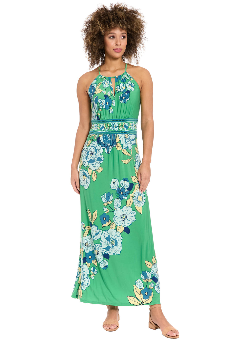 Simone Morris Maxi in Diagonal Roses