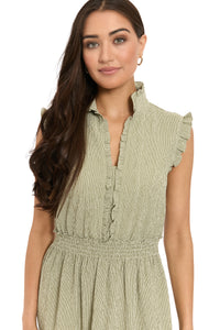 Nevis Sleeveless Maxi in Micro Check