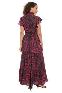 Consuela Cap Sleeve Maxi in Boho Patchwork