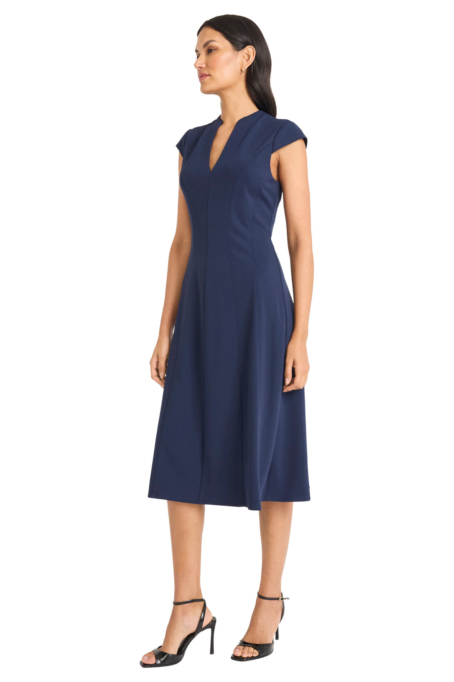 Leigh Midi Fit & Flare Dress Fit and Flare Short Sleeve | Maggy London Leigh Midi Fit & Flare Dress Fit and Flare Short Sleeve | Maggy London