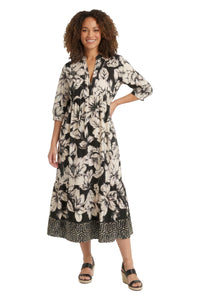 Cecil Elbow Sleeve Tiered Midi
