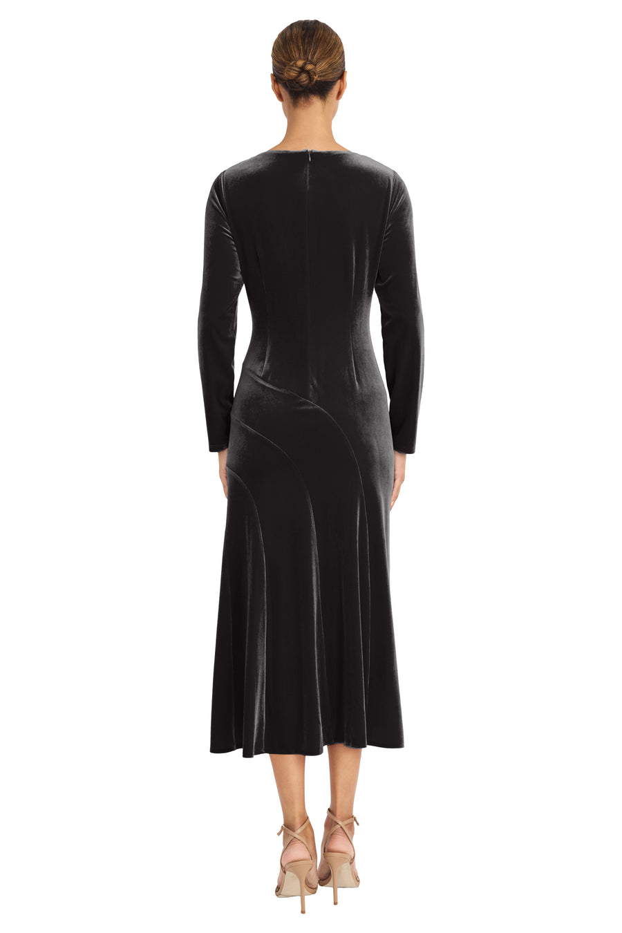 Arina Velvet Empire Midi  Dress