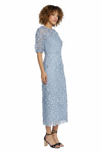 Marigold Dress Textured 3D Embroidered Midi