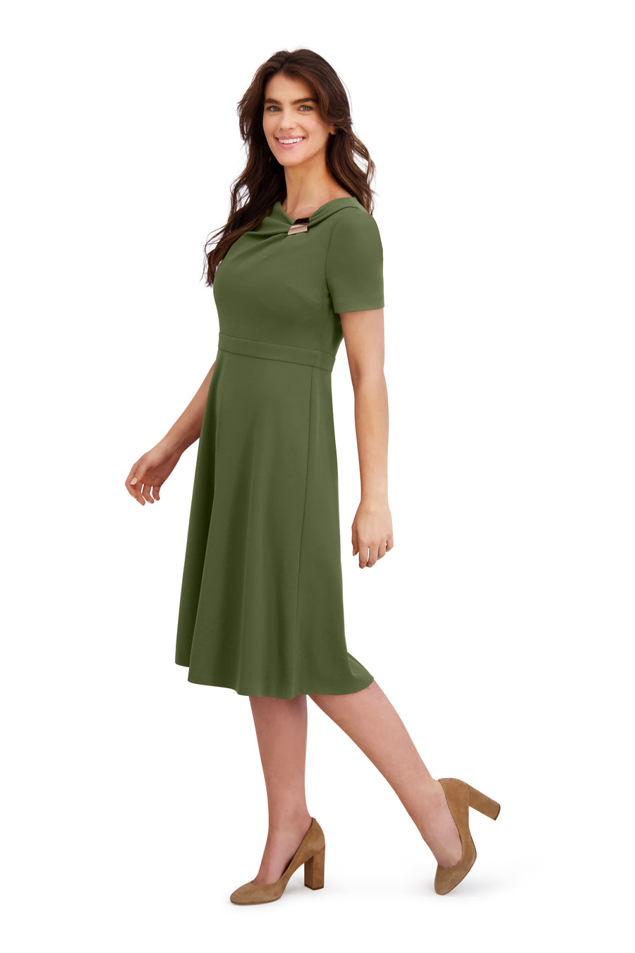 Colleen in Solid with Metal Trim Fit and Flare | London Times Maggy London Colleen in Solid with Metal Trim Fit and Flare | London Times Maggy London