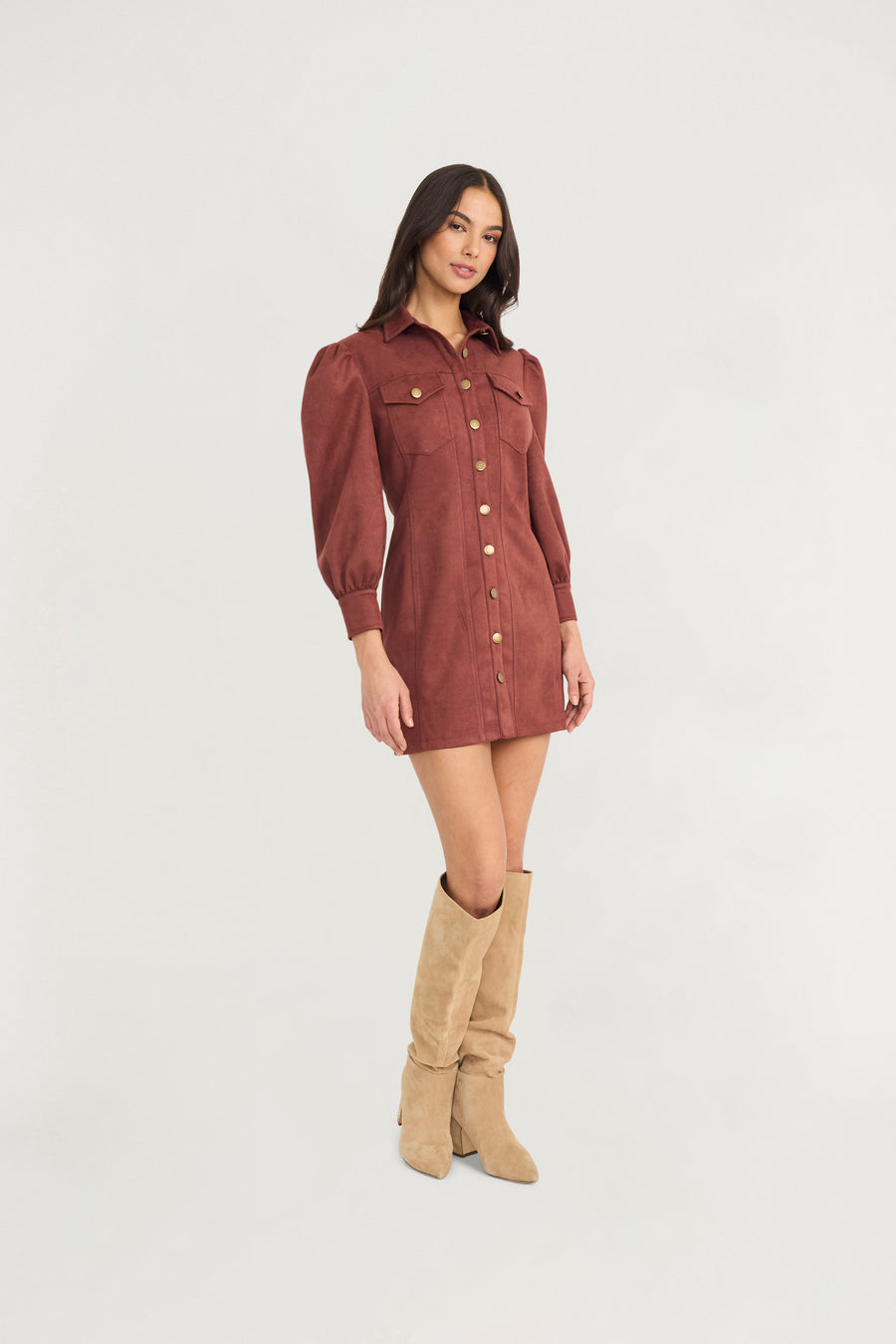 Avalon Suede Shirtdress