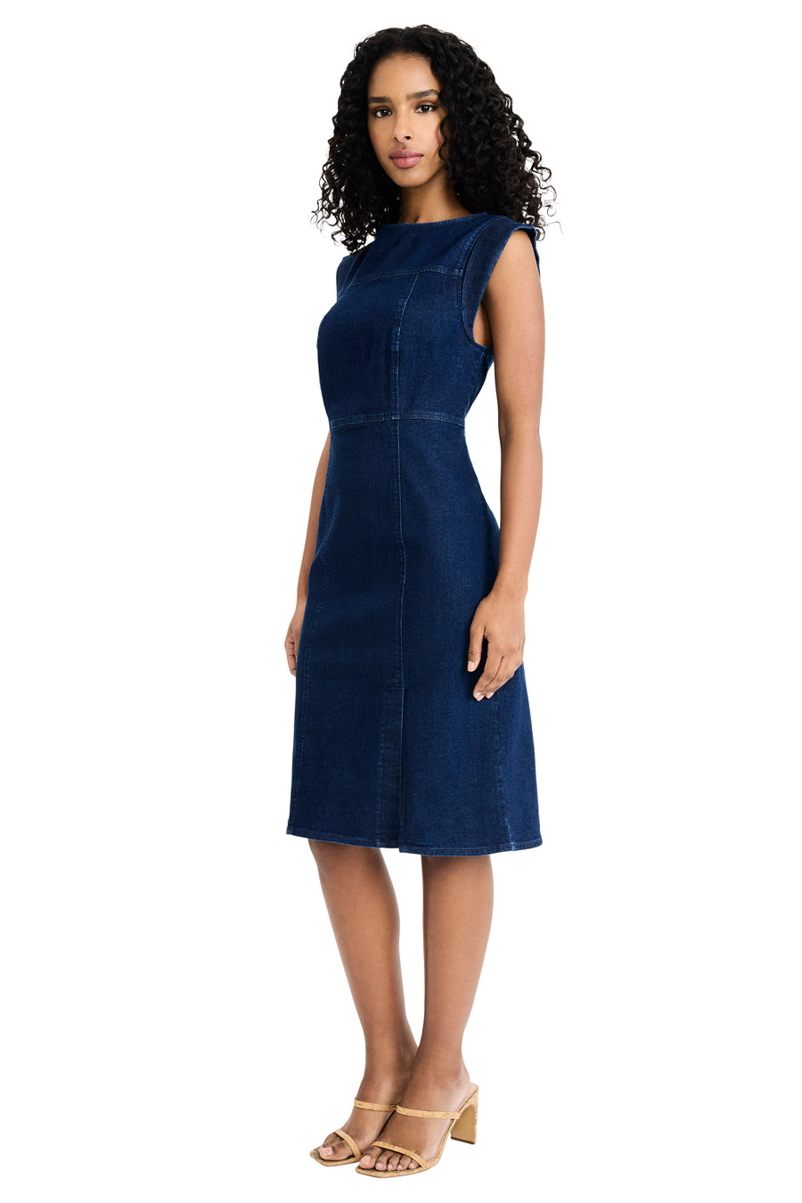 Riya Cotton Denim Sleeveless Midi