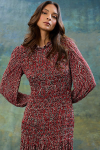 Samuel Printed Ruffled  Midi Dress
