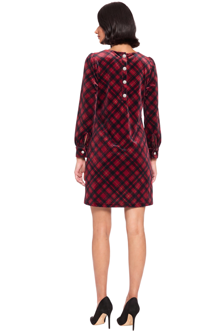 Madilyn Printed Velvet Long Sleeve Dress