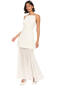 Rowe Pearl Strap Pleated Maxi Dress