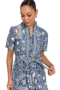 Mackenzie Printed Cotton Maxi in Lace Denim