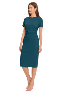 Kina Short Sleeve Sheath Midi Dress
