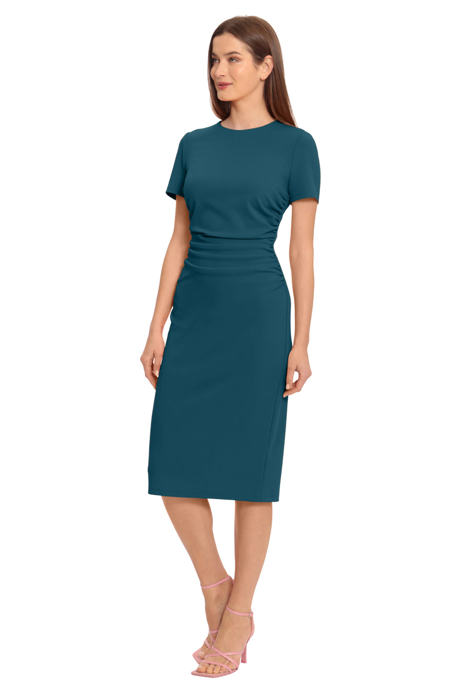 Kina Short Sleeve Sheath Midi Dress