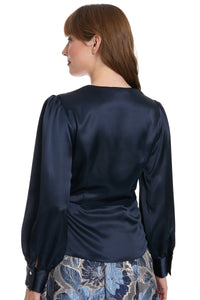 Amy Draped Top Wrap Satin