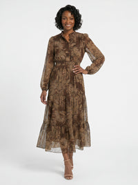 Lettie Ruffle Neck Tiered Maxi
