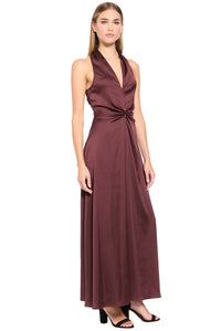 Lake Satin Halter Maxi Dress