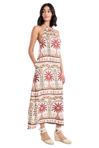 Tyler Halter Neck Maxi in Taormina Palms