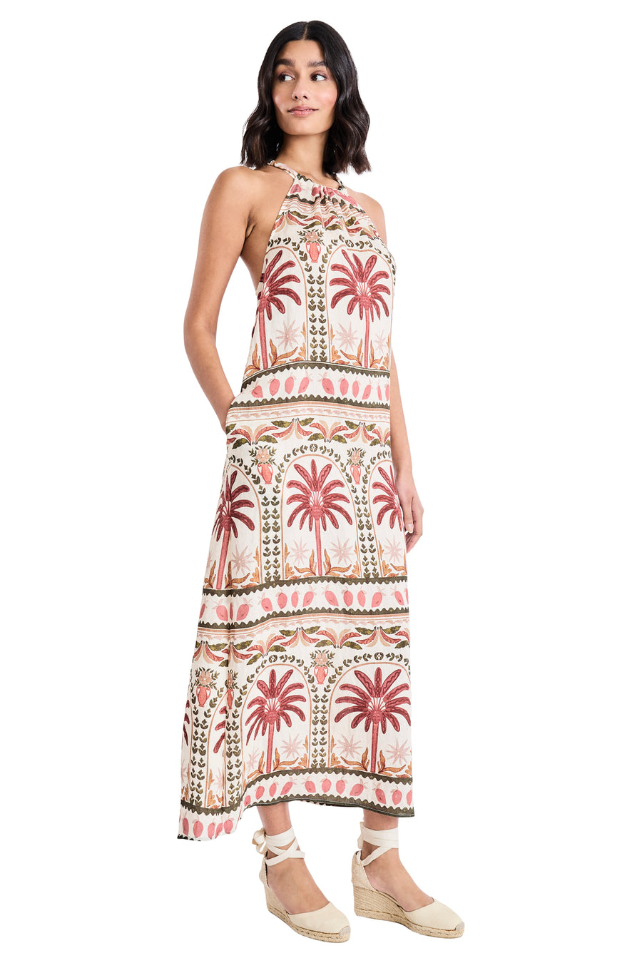 Tyler Halter Neck Maxi in Taormina Palms