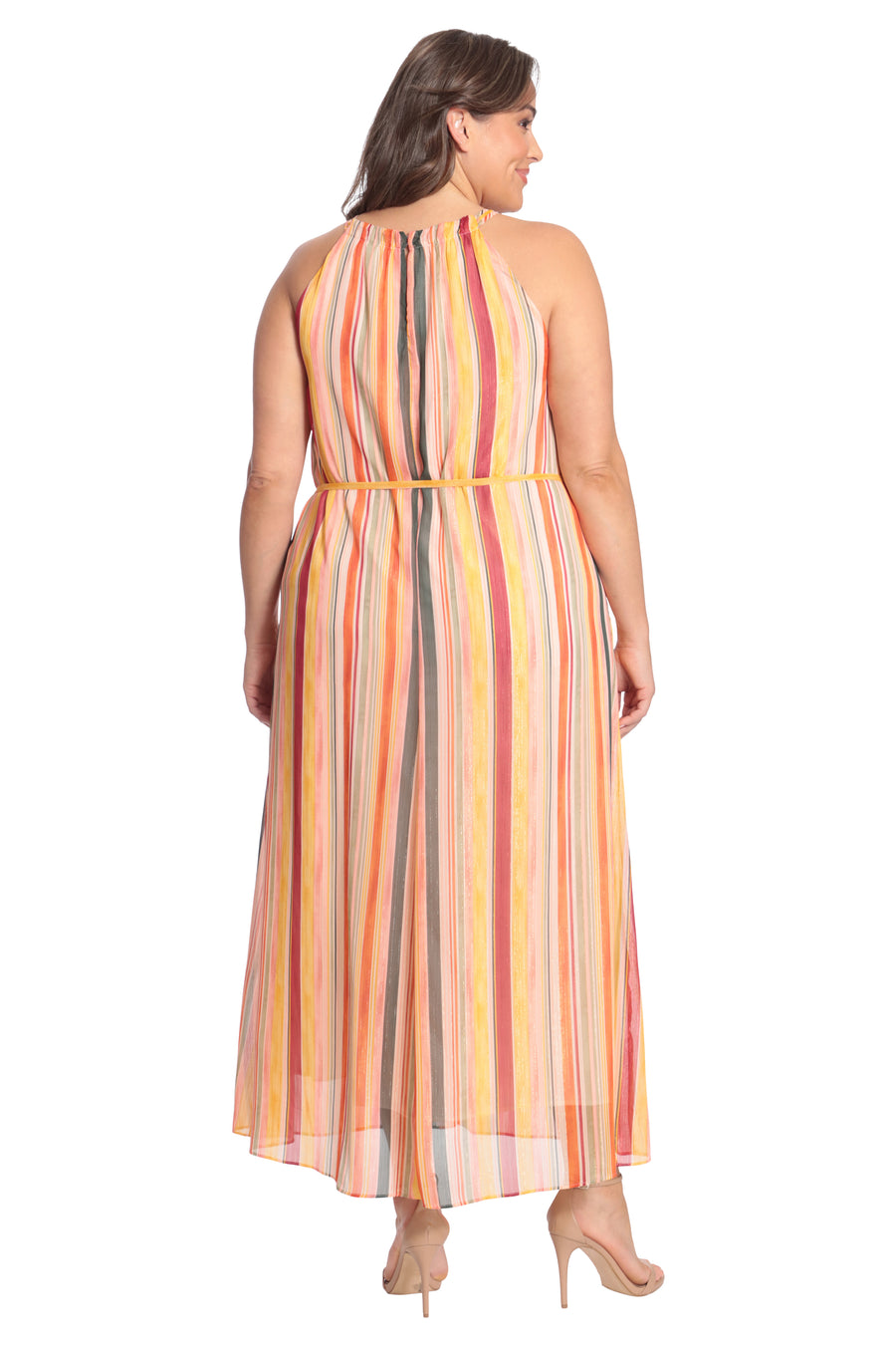 Layla Halter Stripe Maxi in Seville Stripe