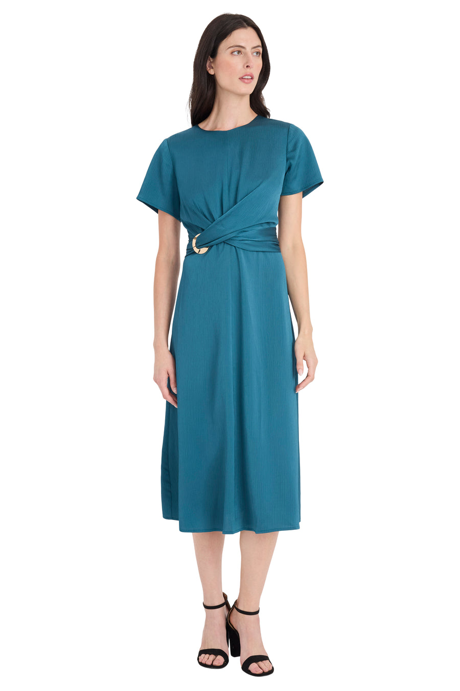 Arianne Gold Waist Detail Midi Dress