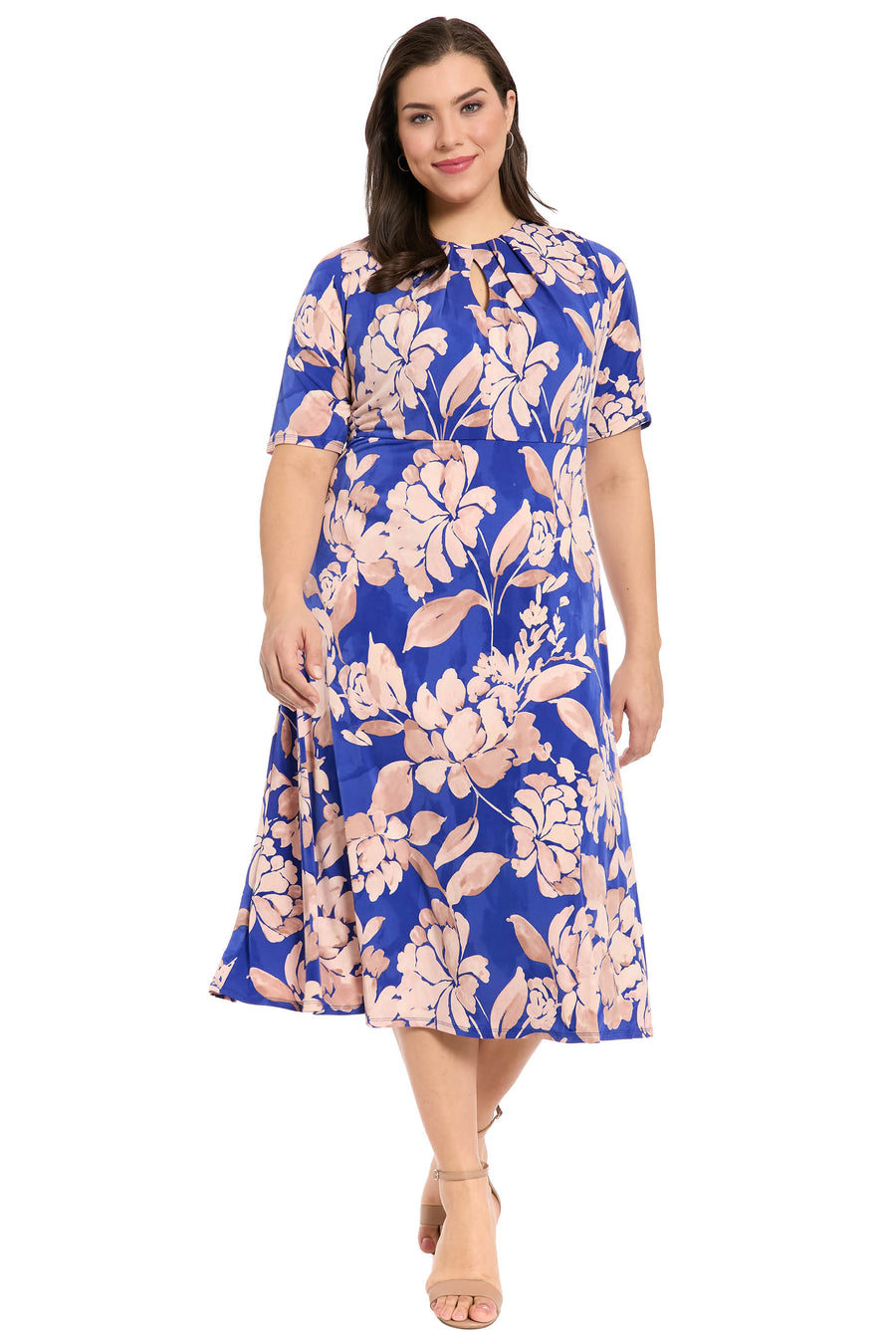 Harriet Keyhole Midi in Tonal Floral