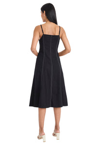 Keri Spaghetti Strap Midi in Linen