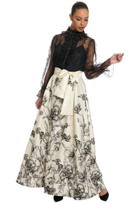 Monty Sheer Top Embellished Lace Ruffle
