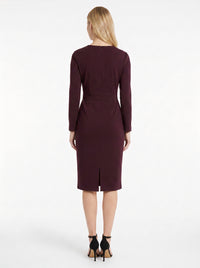 Ginevra Belted Long Sleeve Sheath
