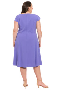 Lisa Sweetheart Neck Cap Sleeve Midi Dress