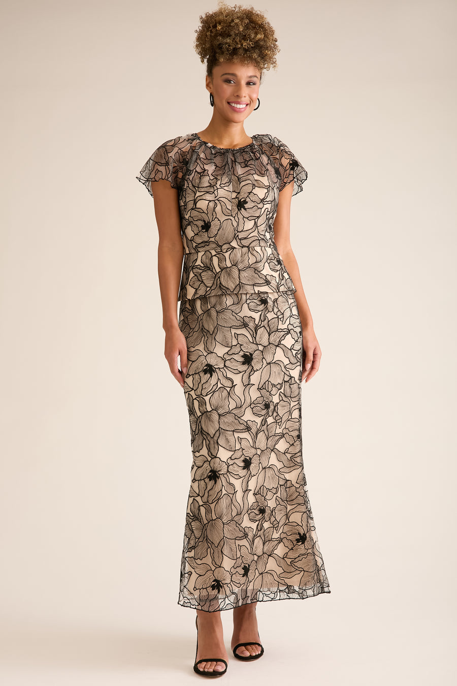 Madonna A-Line Embroidered Floor Length Skirt