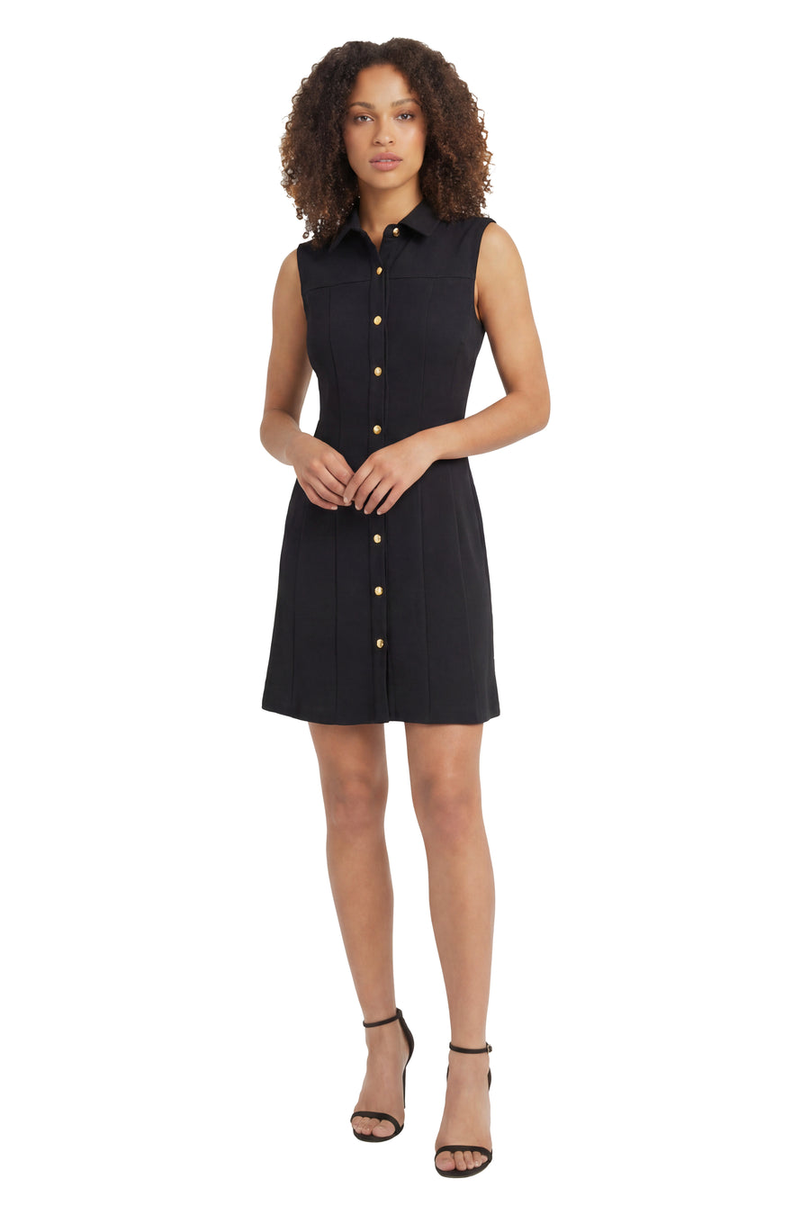 Junie Sleeveless Button Shirt Dress