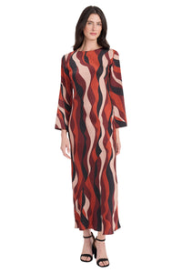 Moira Diagonal Wave Tie Back Midi Dress