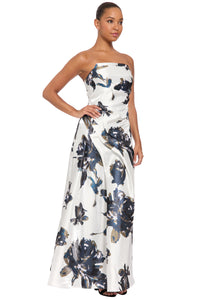 Perrine Floral Strapless Gown
