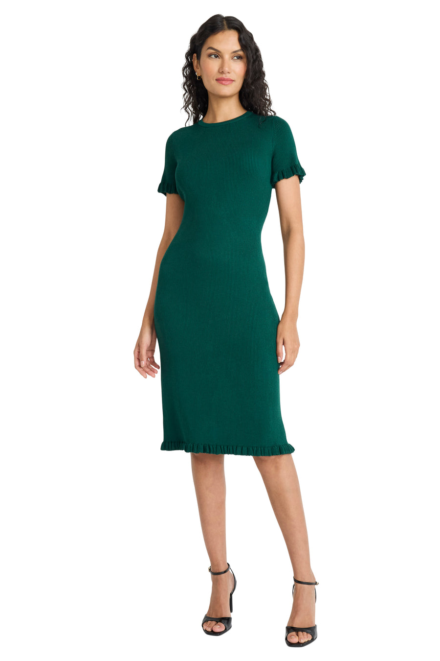 Caitlyn Ruffle Sleeve Sweater Dress