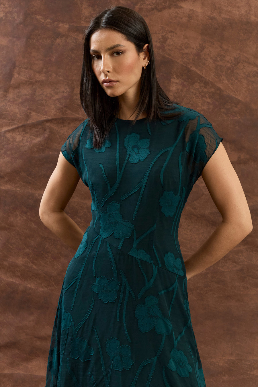 Rhonda Dolman Midi in Pansies Jacquard