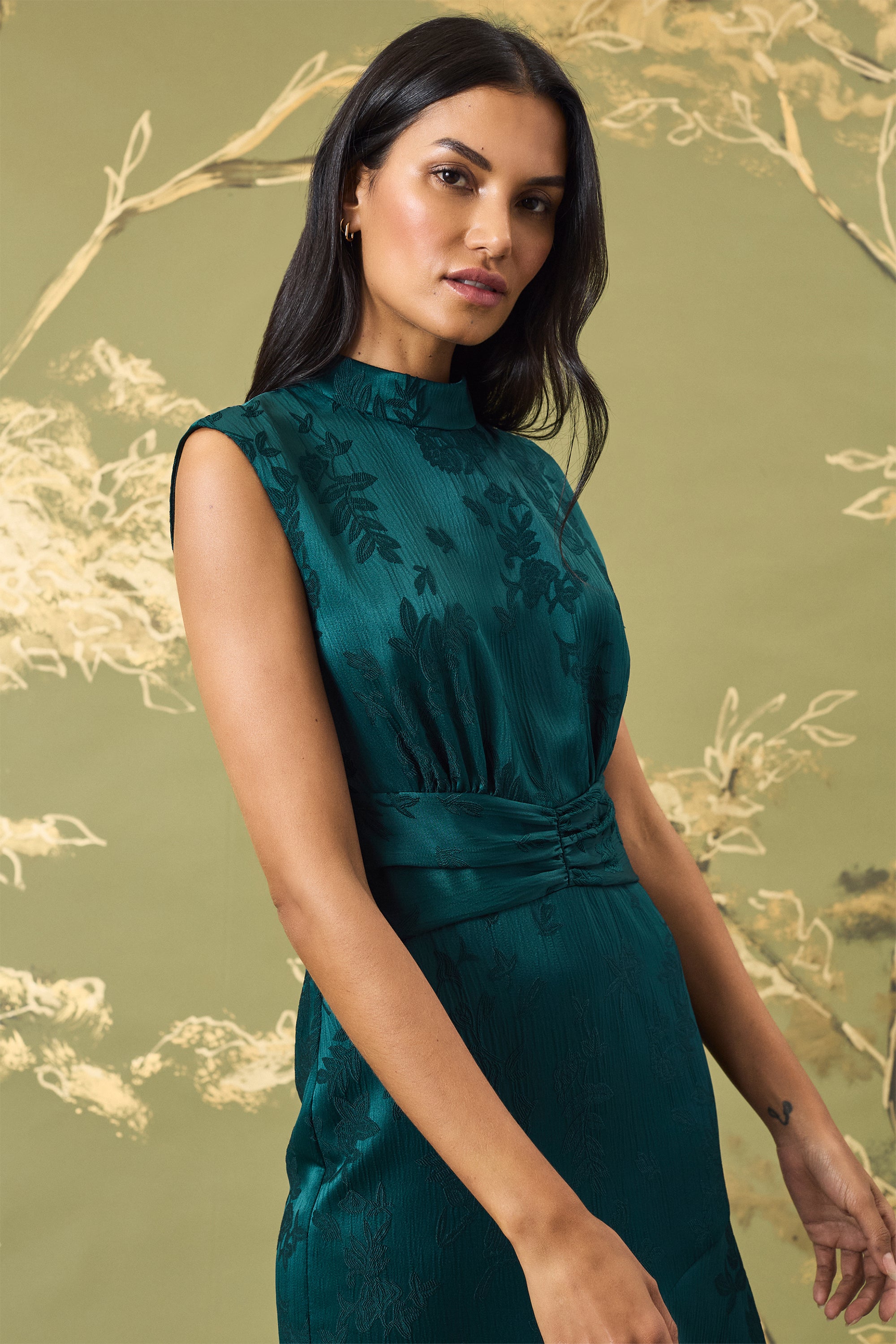 Alena midi dress in jewel green best sale