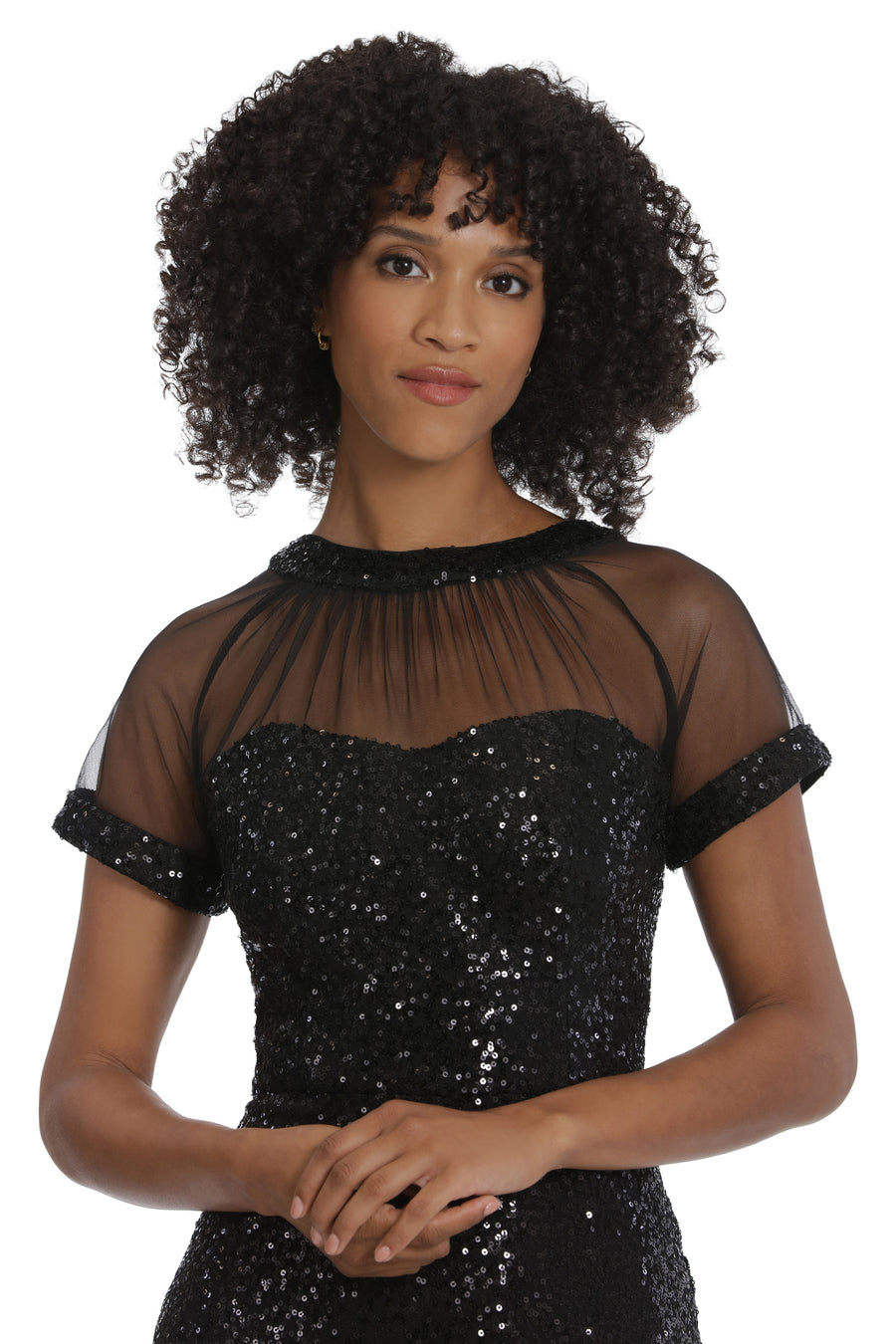 Sequin Illusion MIDI Dress Navy / Standard / 16 Sequin Illusion MIDI Dress Navy / Standard / 16