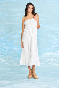 Graham Sleeveless Tiered Midi with Neck Tie