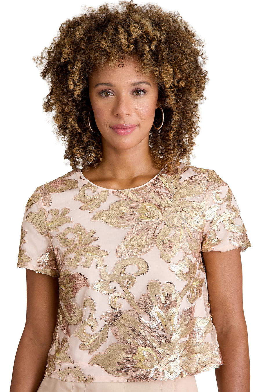 Chelsea Jewel Neck Sequin Top
