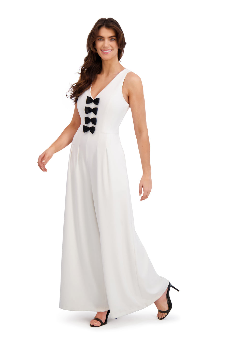 Cayla Pleated V-Neck Wide Leg Jumpsuit