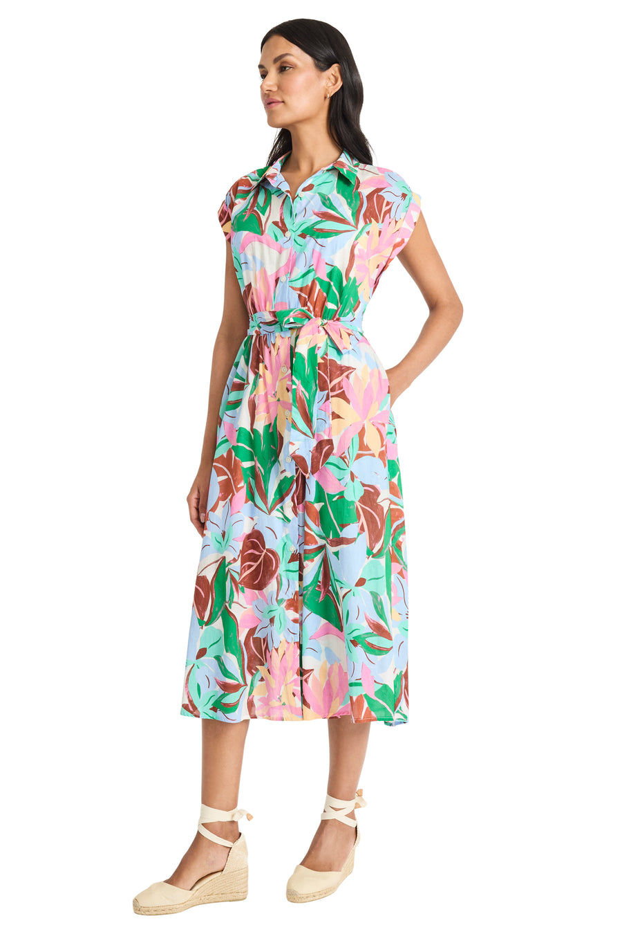 fit and flare shirt dress Hattie Shirtdress Fit and Flare Short Sleeve Midi