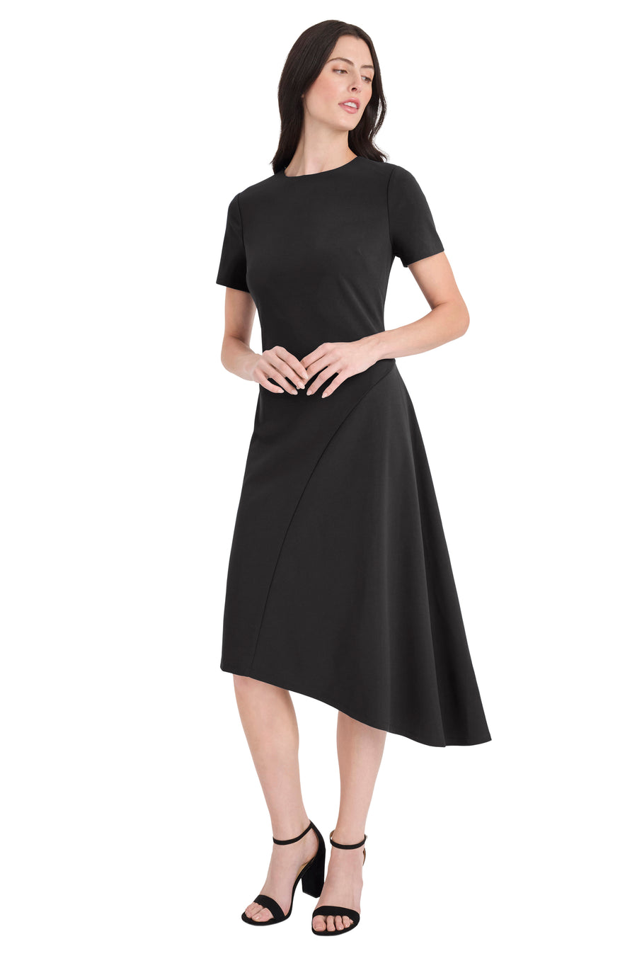 Whitney Asymmetrical Midi Dress Fit and Flare | Maggy London Whitney Asymmetrical Midi Dress Fit and Flare | Maggy London